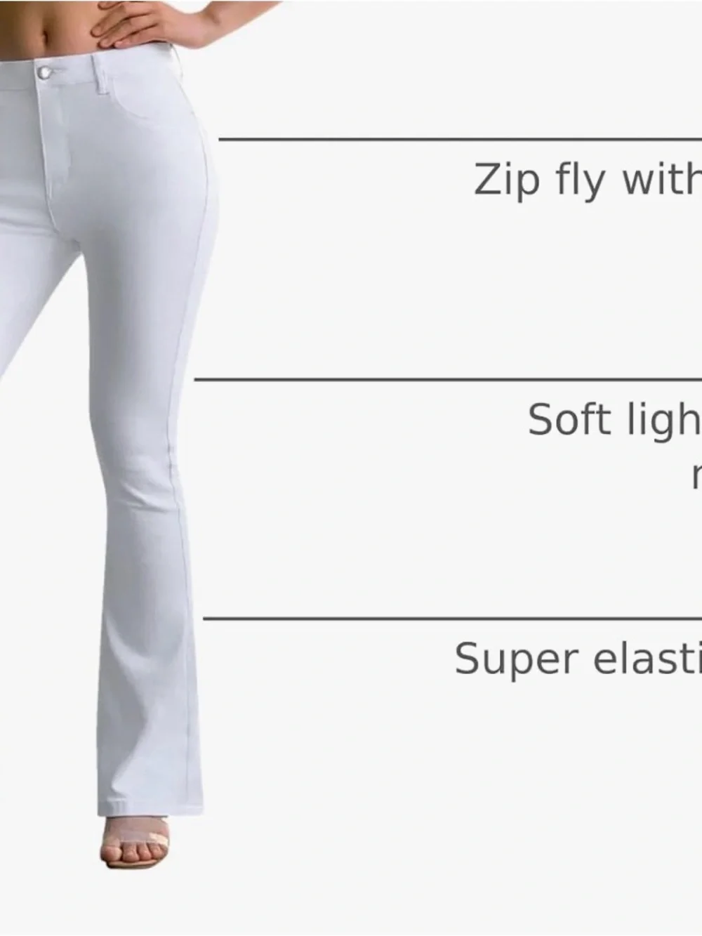 White High-Rise Flared Jeans - Picture 3 of 4